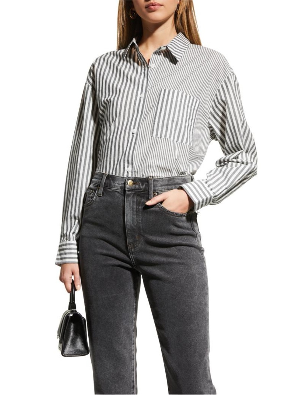 Pistola Womens Relaxed Striped Button Up Shirt Long Sleeve Women’s Size XS